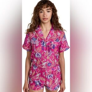 Roller Rabbit Amanda Lulu Pink Paisley Pajama Set Shirt & Shorts